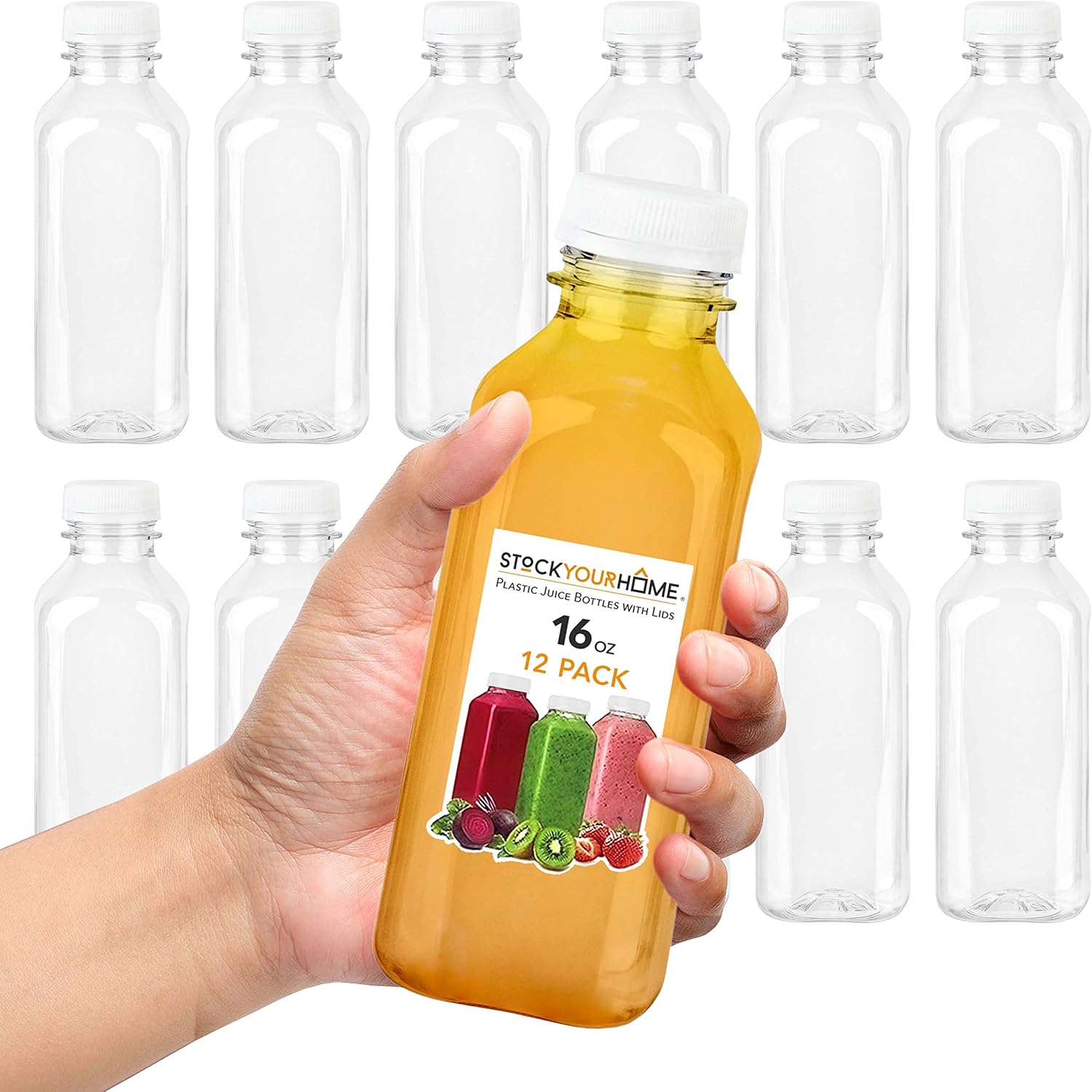 Meal Prep Juice - 16 oz Clear Plastic Juice Bottles