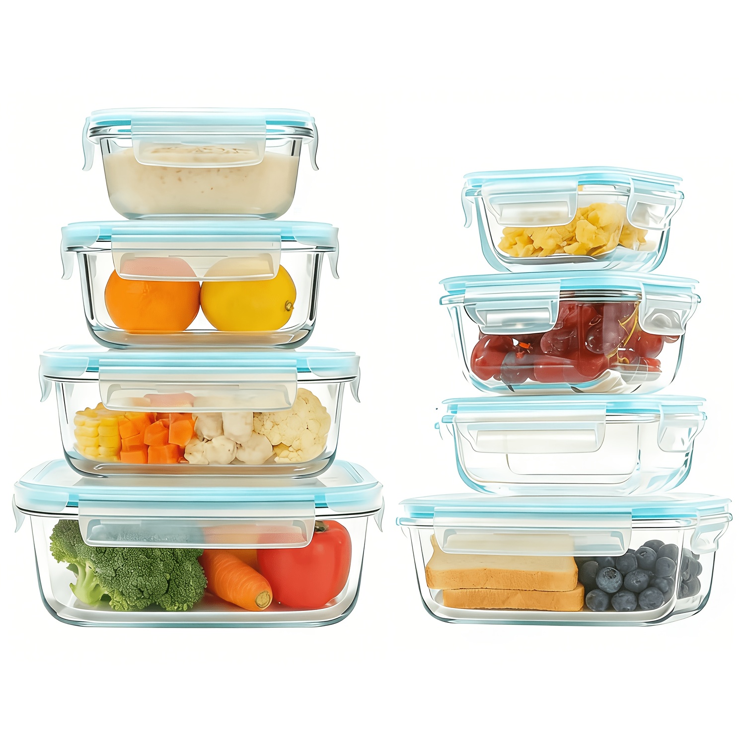 Meal Prep Easy - Premium Glass Food Storage Containers, Airtight