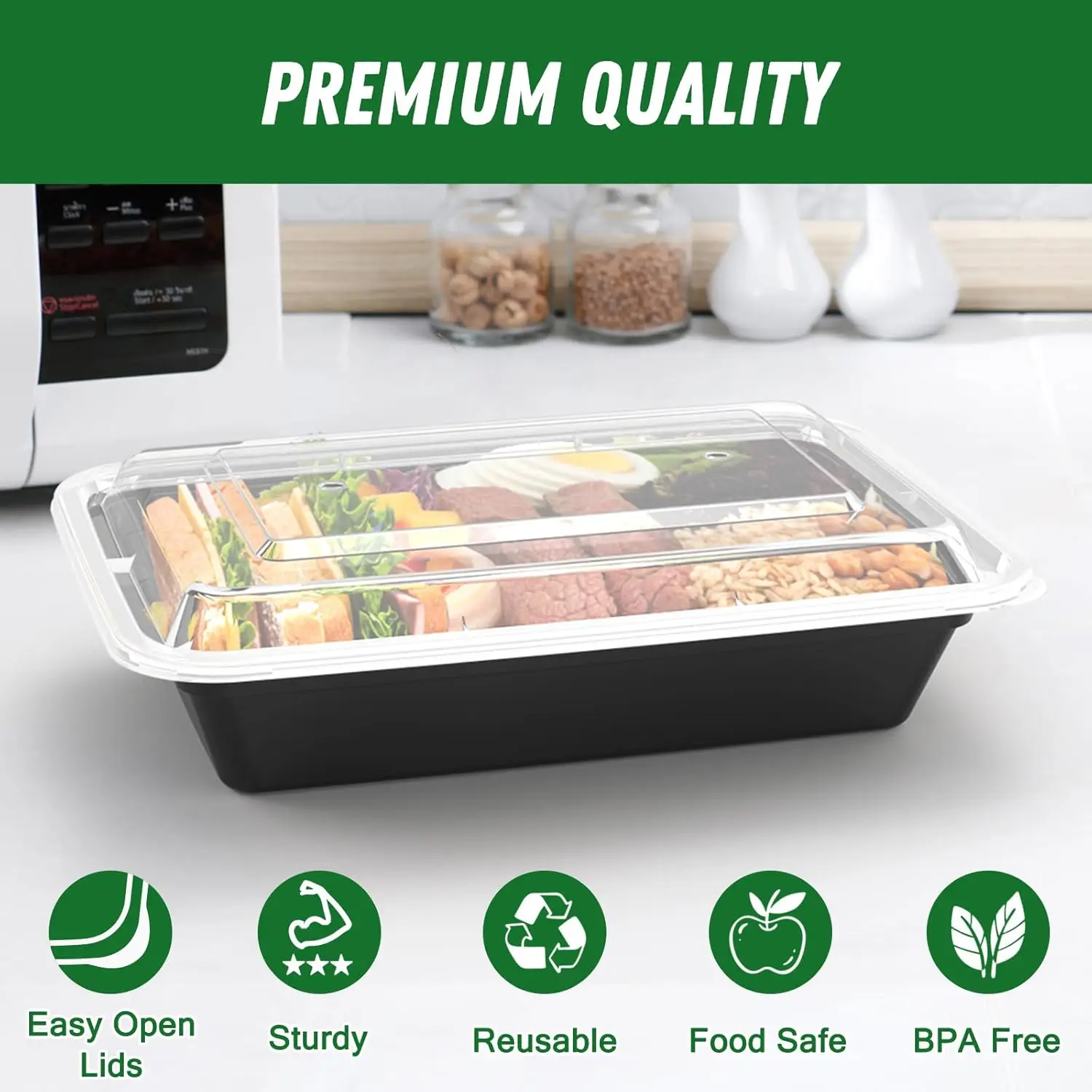50 Pack (100-Piece) 32 oz Meal - Meal Prep Easy reseña y precio