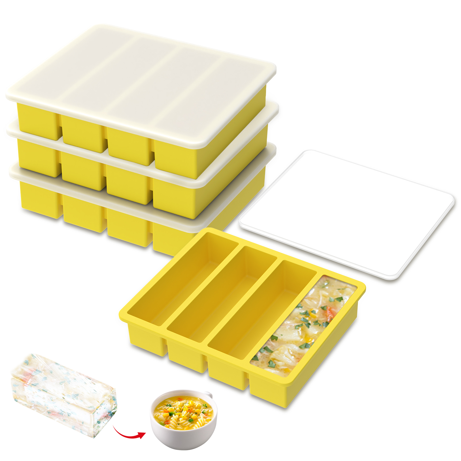 4 Pcs Silicone Freezer Molds E - Meal Prep Easy reseña y precio