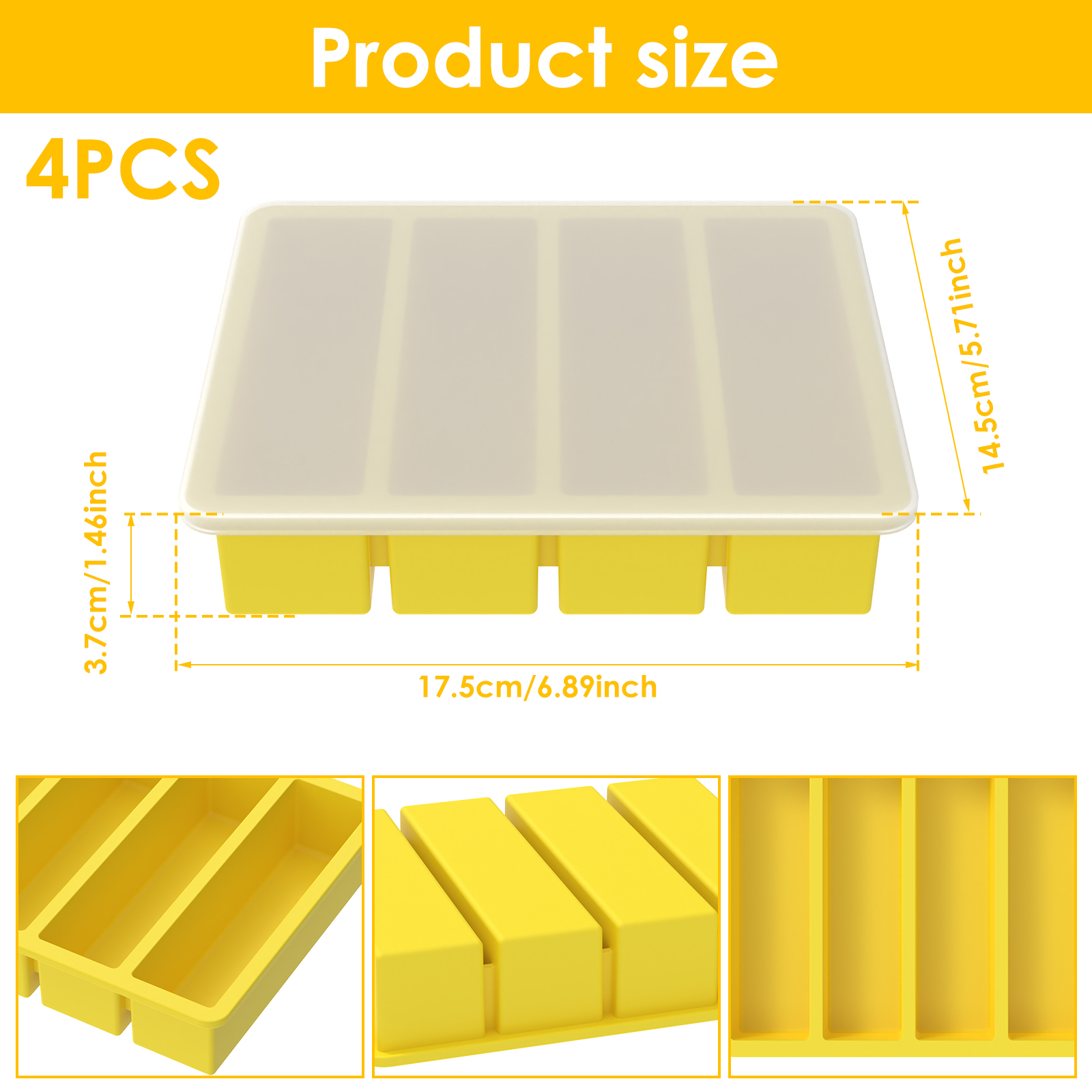 4 Pcs Silicone Freezer Molds E - Meal Prep Easy reseña y precio