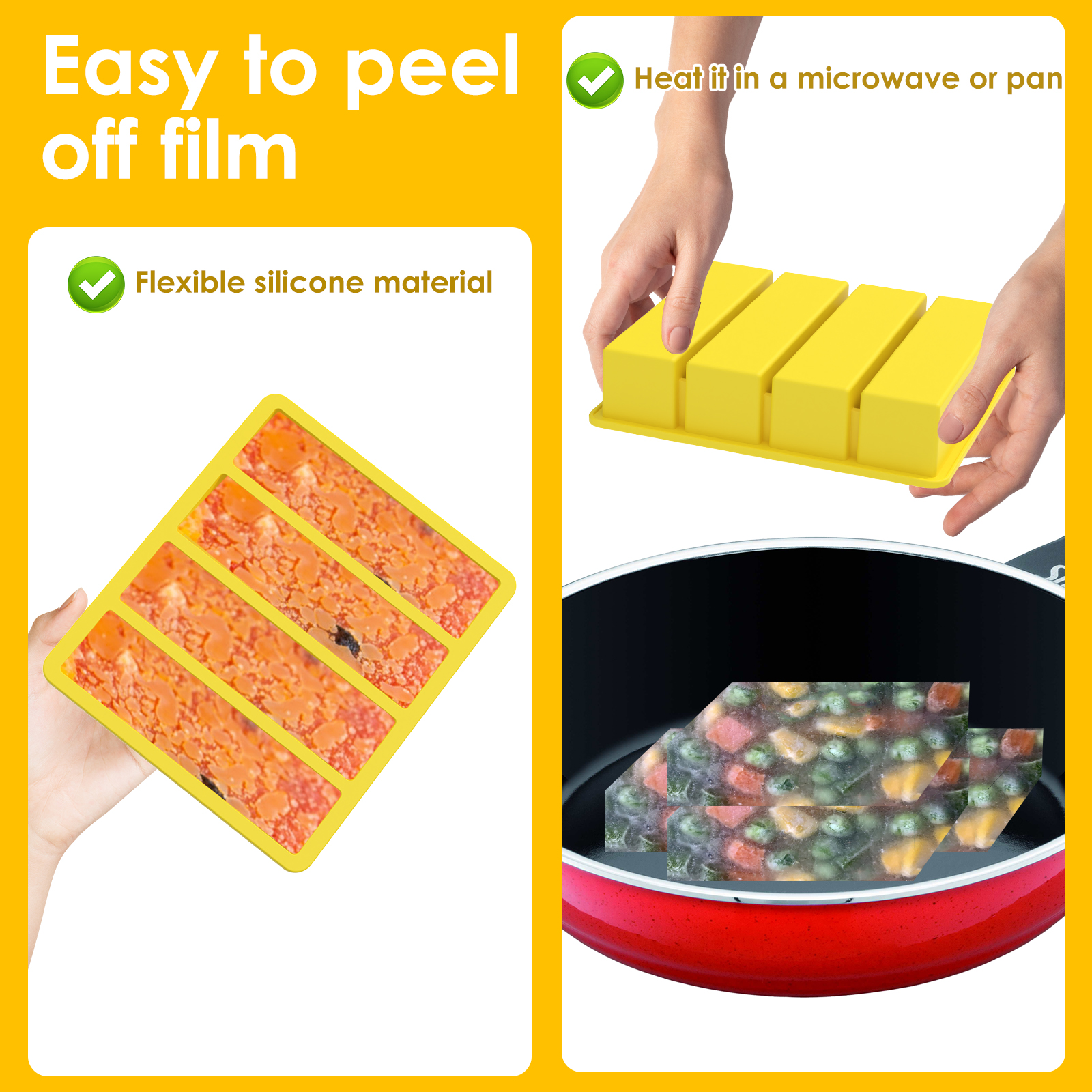 4 Pcs Silicone Freezer Molds E - Meal Prep Easy reseña y precio