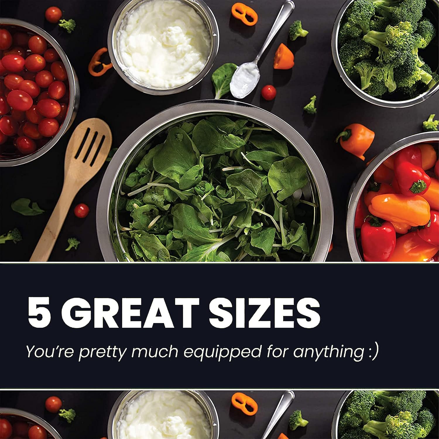 5-Piece Stainless Steel Mixing - Meal Prep Bowl reseña y precio