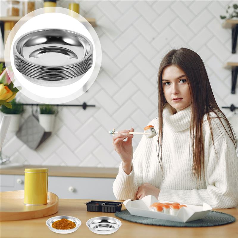 10Pcs Sauce Dish Stainless Ste - Sauce Dipping Cup reseña y precio