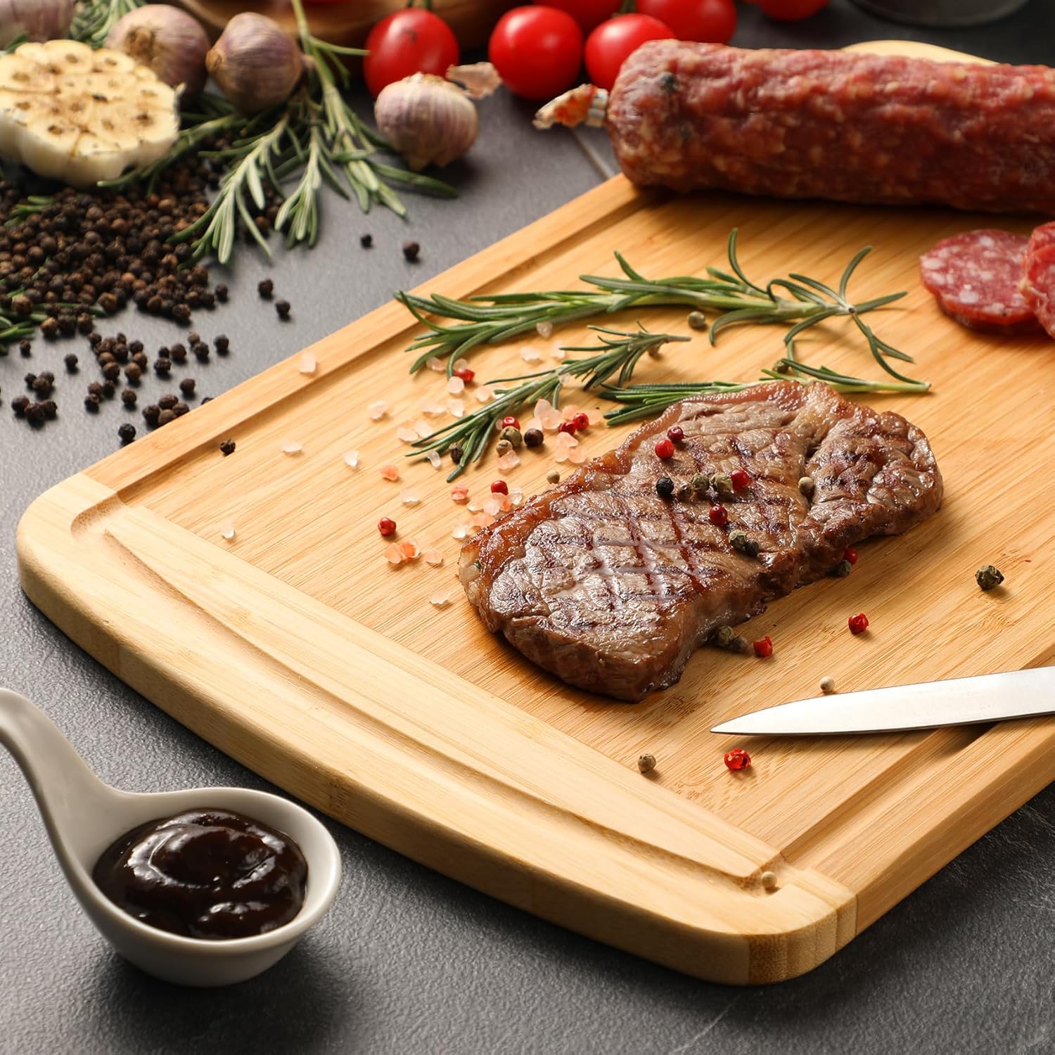 Large Bamboo Cutting Board wit - Meal Prep Juice reseña y precio
