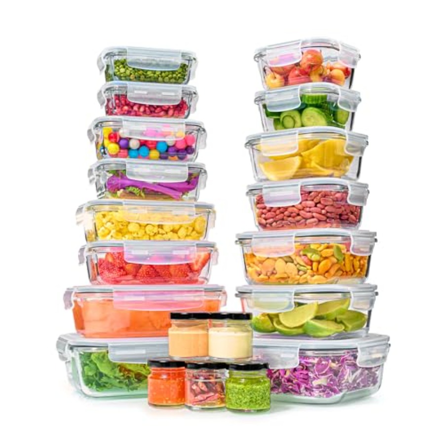 40pc Set Glass Food Storage Co - Meal Prep Bowl reseña y precio