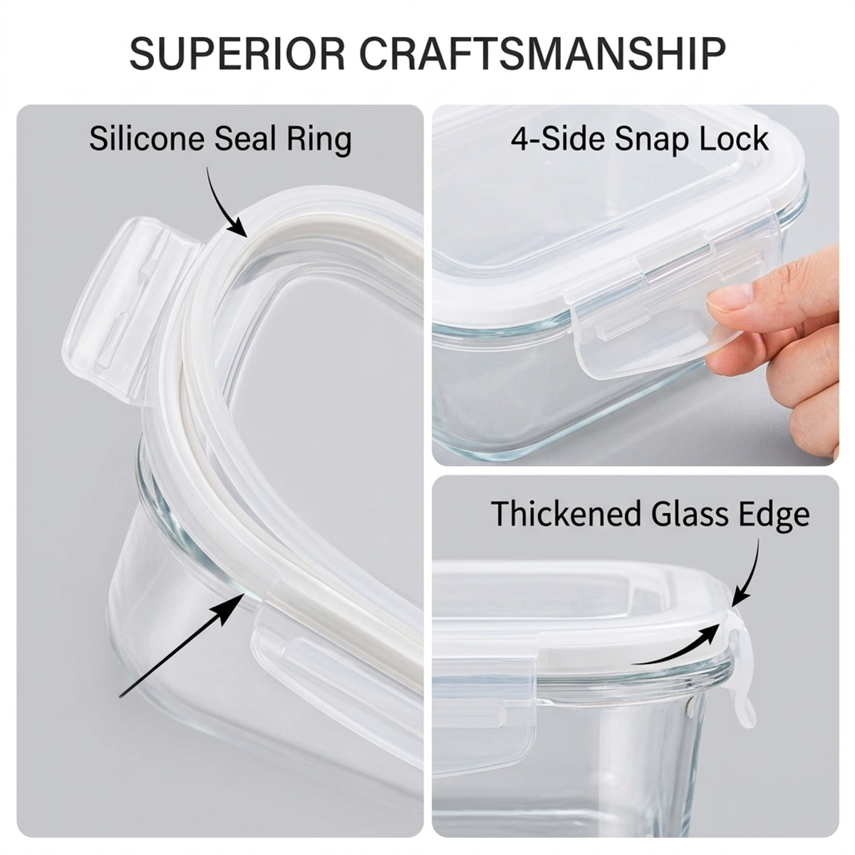 White Glass Food Storage Conta - Meal Prep Bowl reseña y precio