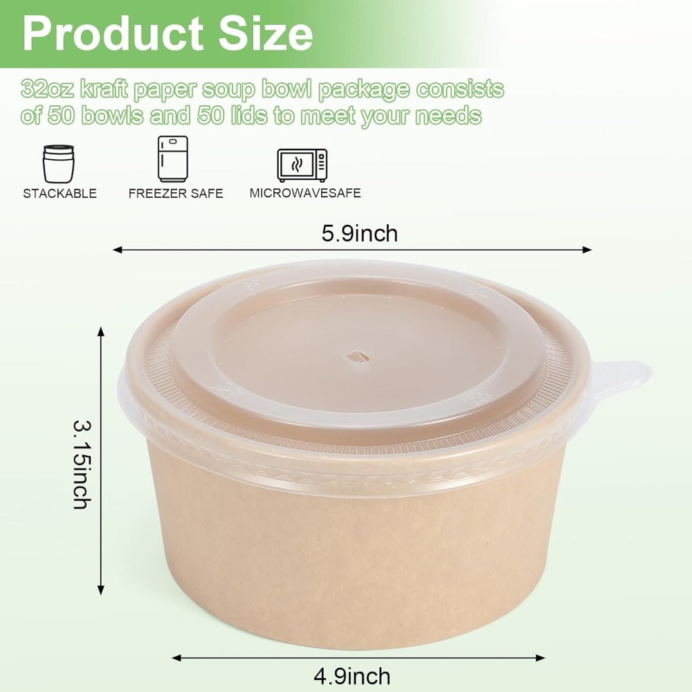 50 Pcs 32 oz Disposable Meal P - Meal Prep Bowl reseña y precio
