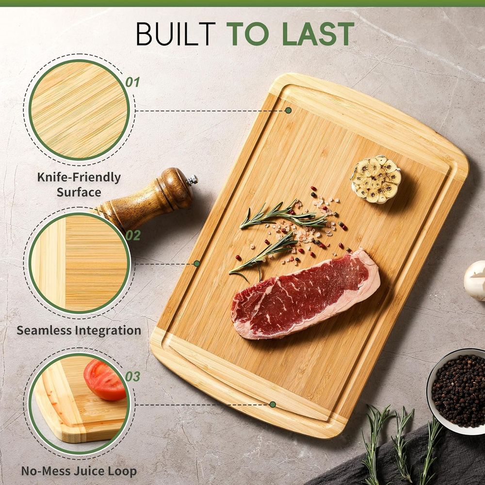 Organic Bamboo Cutting Board S - Meal Prep Juice reseña y precio