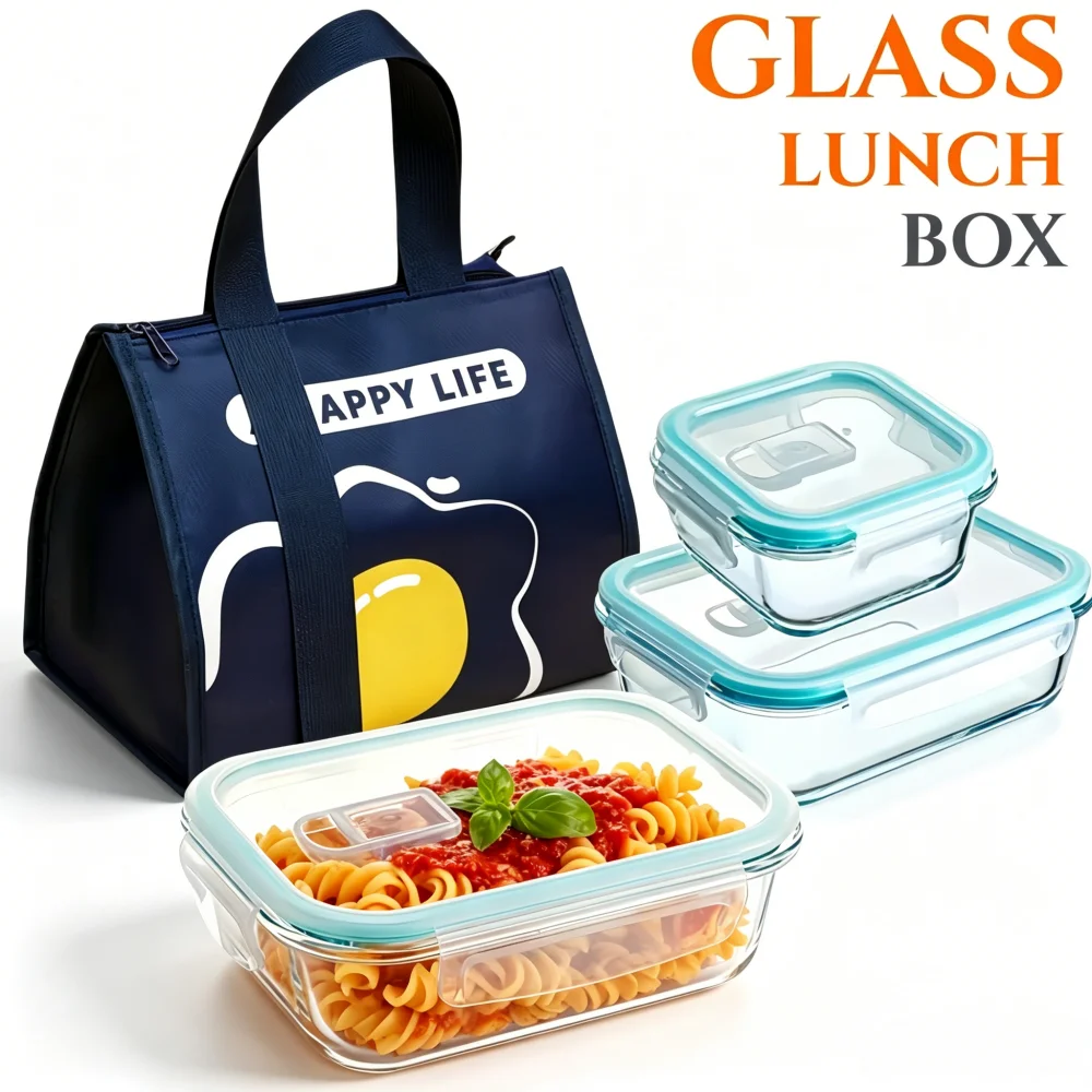 BPA-Free Glass Lunch Box Recta - Meal Prep Rezepte reseña y precio