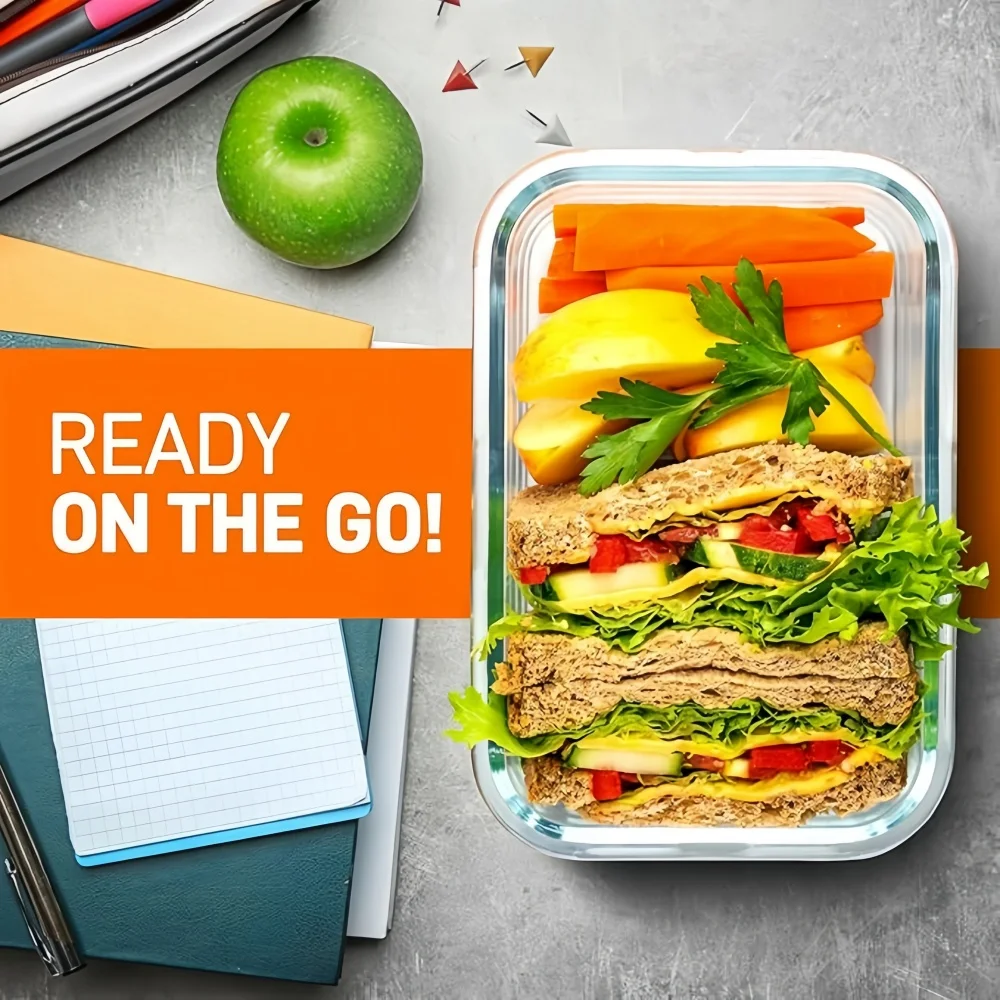 BPA-Free Glass Lunch Box Recta - Meal Prep Rezepte reseña y precio