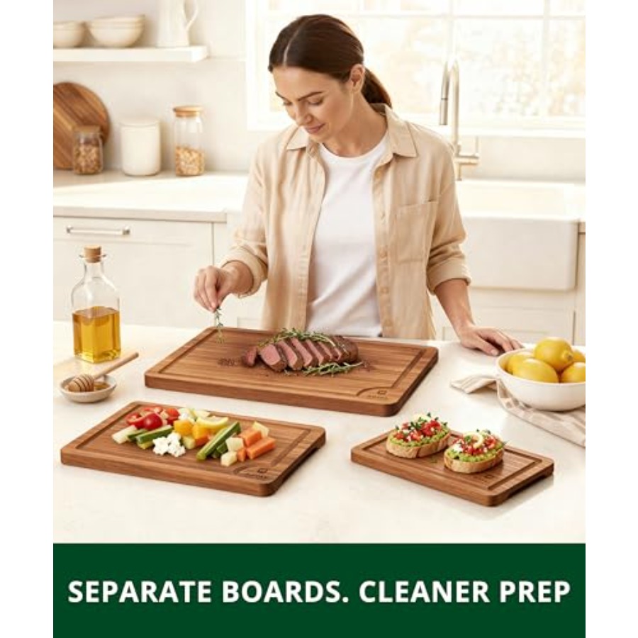 Wooden Cutting Boards for Kitc - Meal Prep Juice reseña y precio