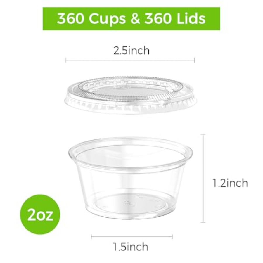 360 Set Jello Shot Cups with L - Sauce Dipping Cup reseña y precio