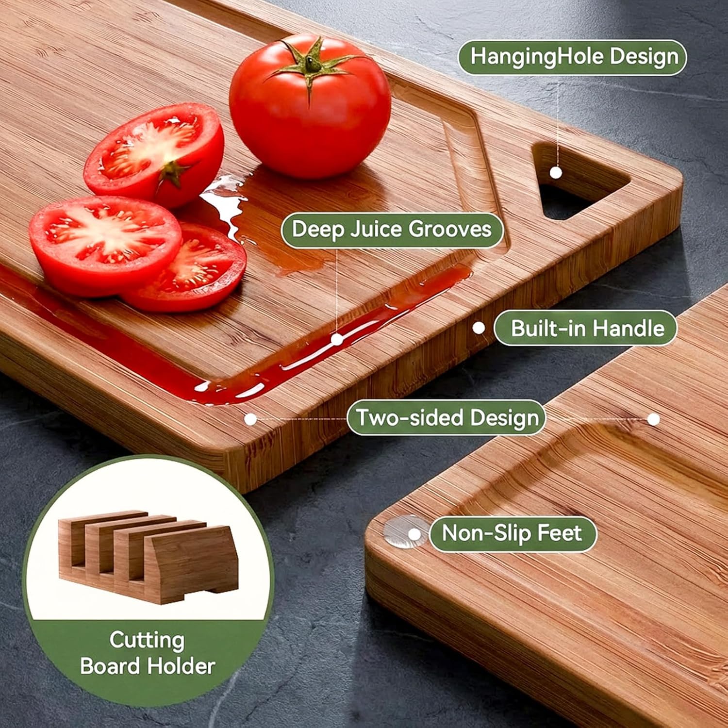 Bamboo Cutting Boards For Kitc - Meal Prep Juice reseña y precio