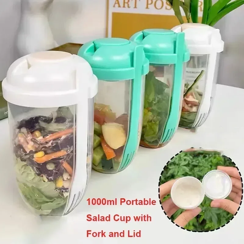 Portable Salad Bowl with Lid a - Meal Prep Bowl reseña y precio