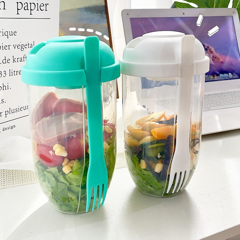 Portable Salad Bowl with Lid a - Meal Prep Bowl reseña y precio