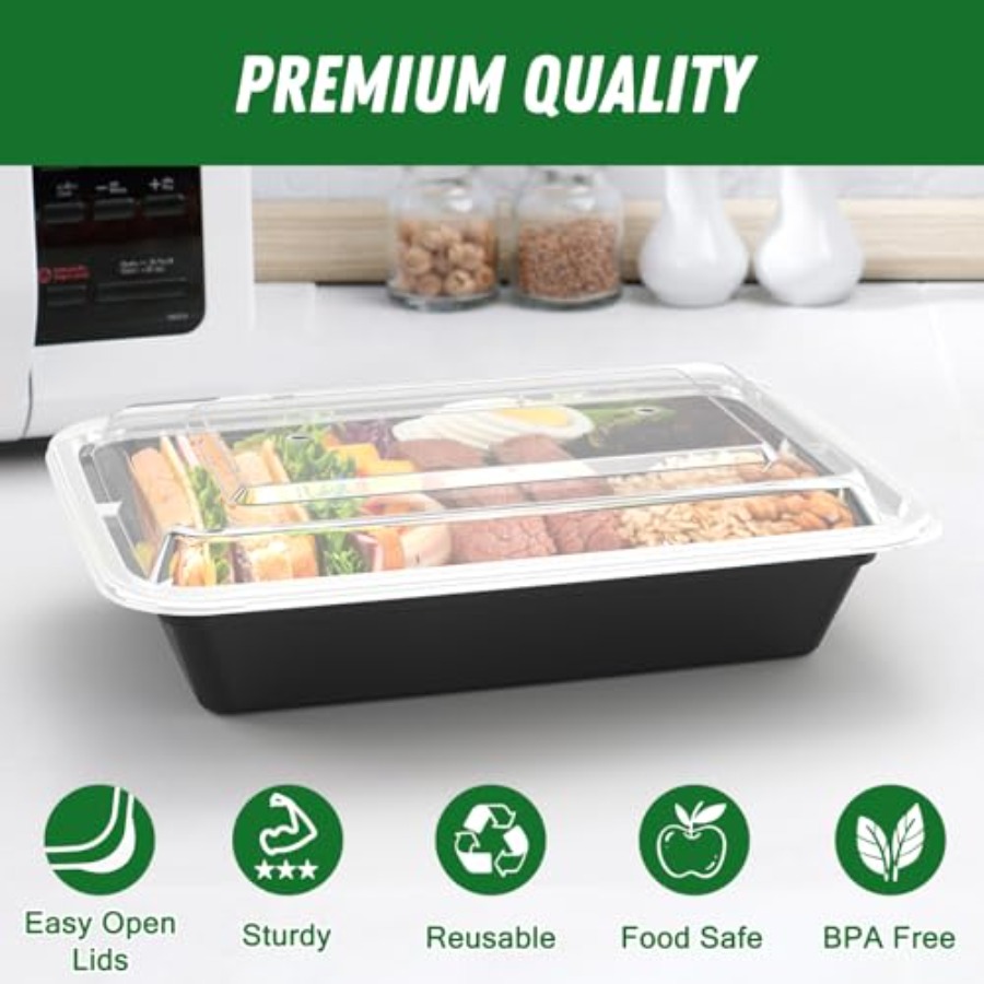 50 Pack 100-Piece 32 oz Meal P - Meal Prep Easy reseña y precio