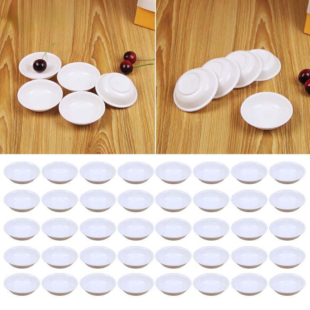 5pcs White Plastic Sauce Dishe - Sauce Dipping Cup reseña y precio