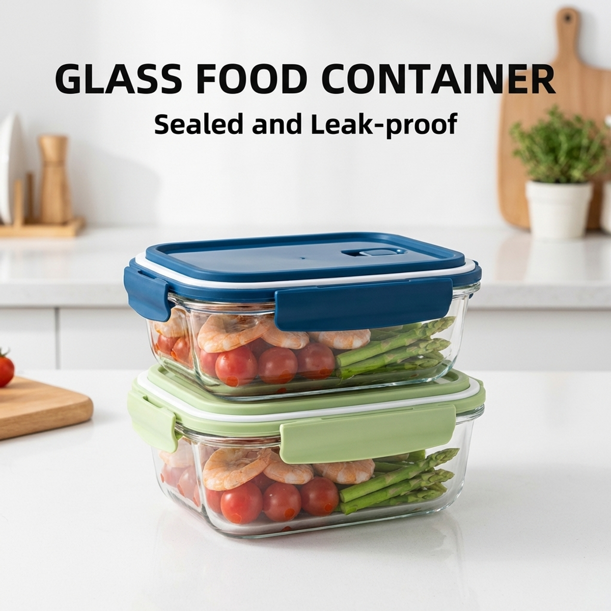2 Pack Glass Lunch Box Borosil - Meal Prep Diet reseña y precio