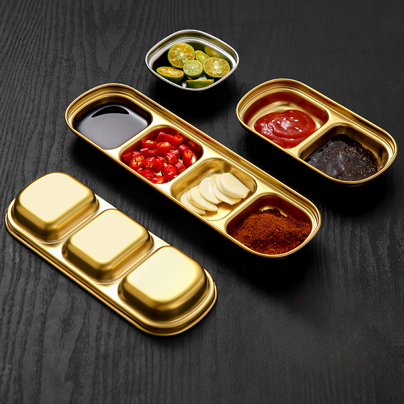 Stainless Steel Divided Dip Bo - Sauce Dipping Cup reseña y precio