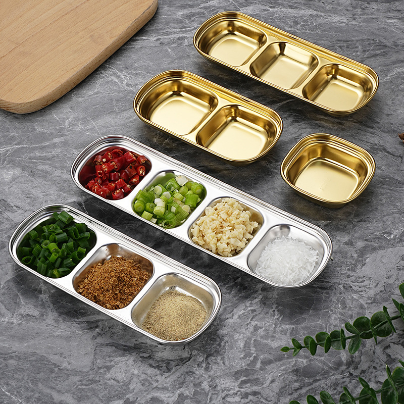 Stainless Steel Divided Dip Bo - Sauce Dipping Cup reseña y precio