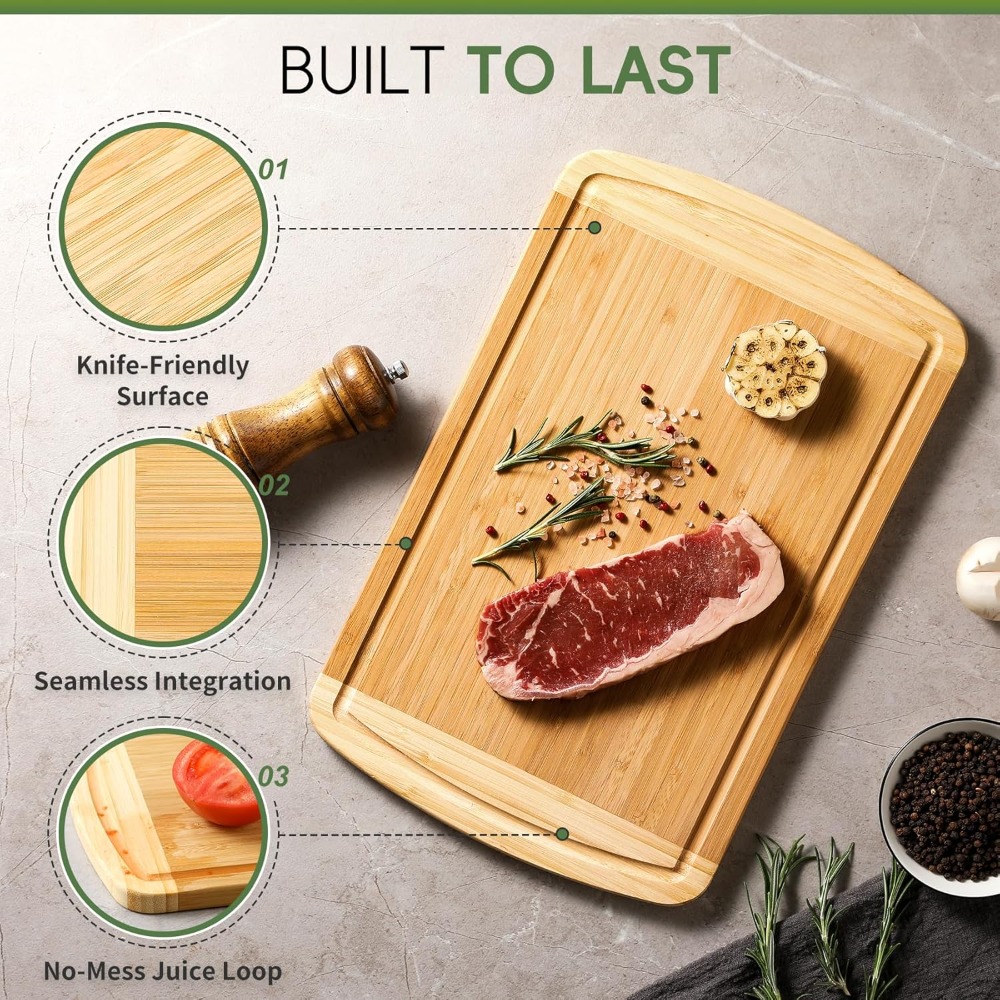 Large Wooden Cutting Board for - Meal Prep Juice reseña y precio