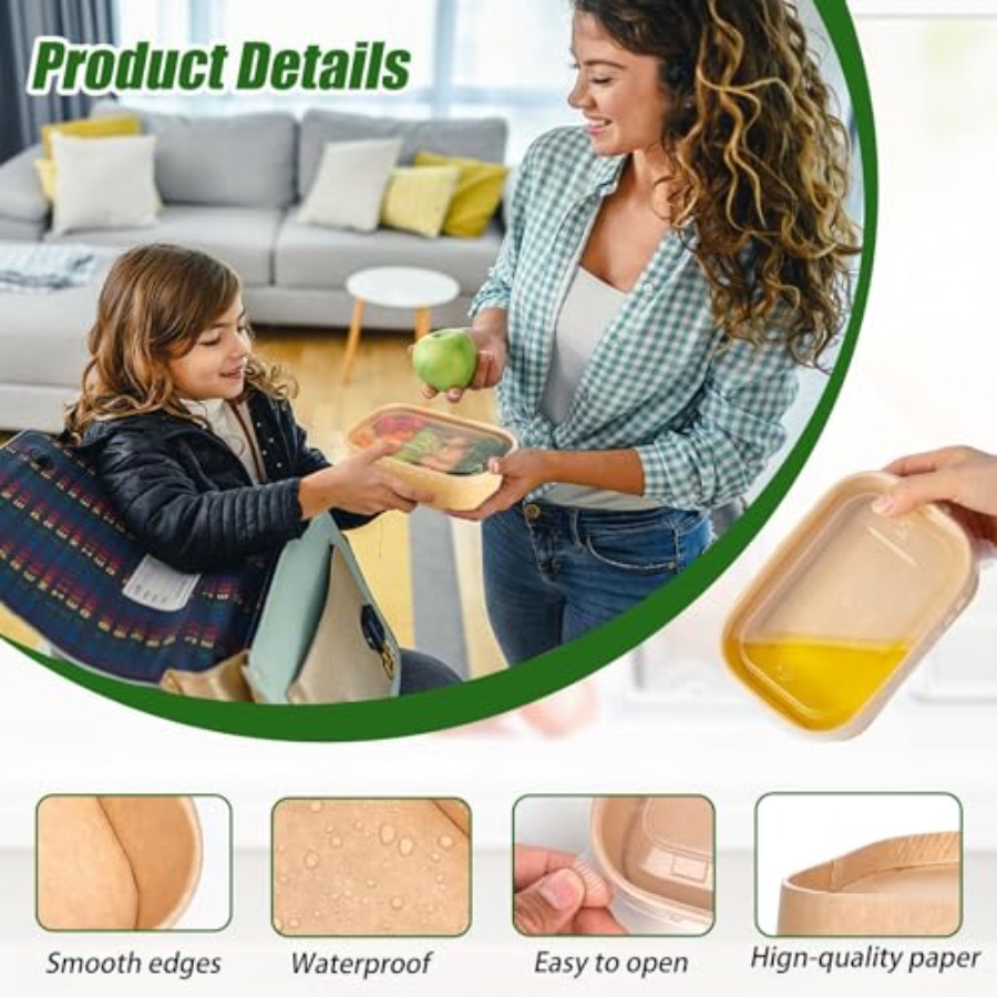 Pack Paper Bowls, Disposable F - Meal Prep Diet reseña y precio
