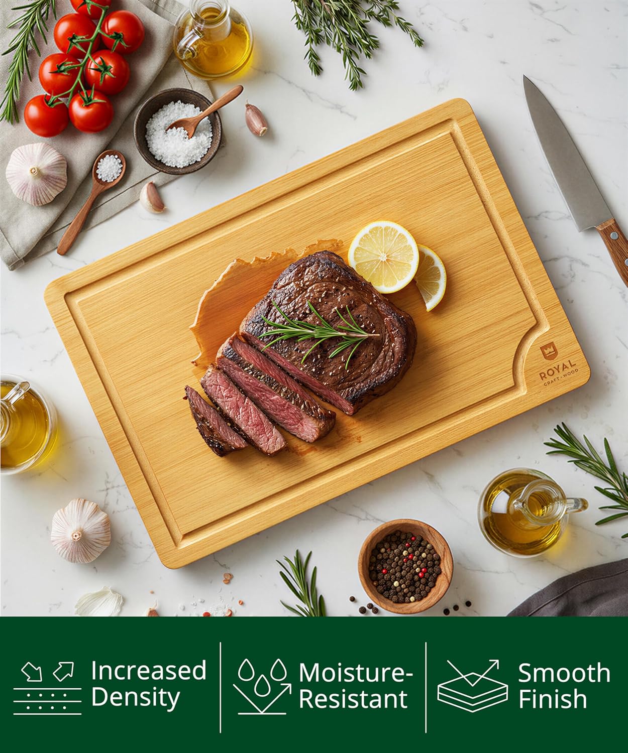 Bamboo Cutting Board for Kitch - Meal Prep Juice reseña y precio
