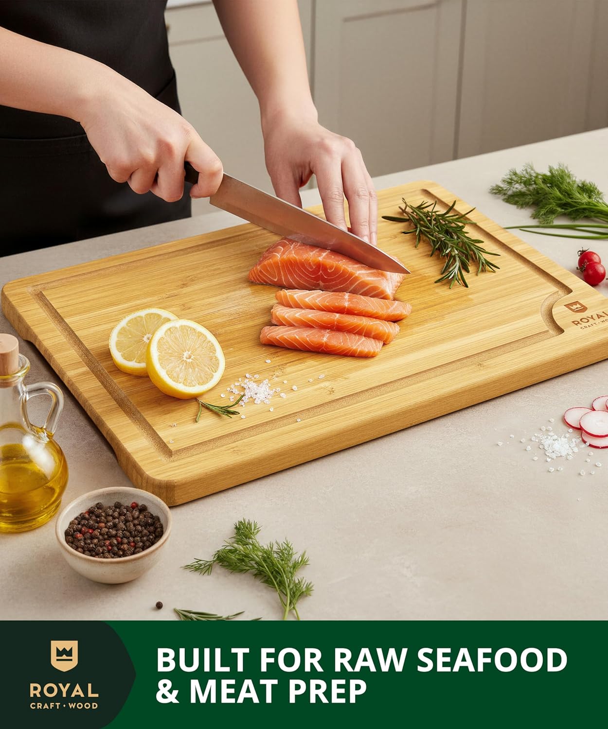 Bamboo Cutting Board for Kitch - Meal Prep Juice reseña y precio