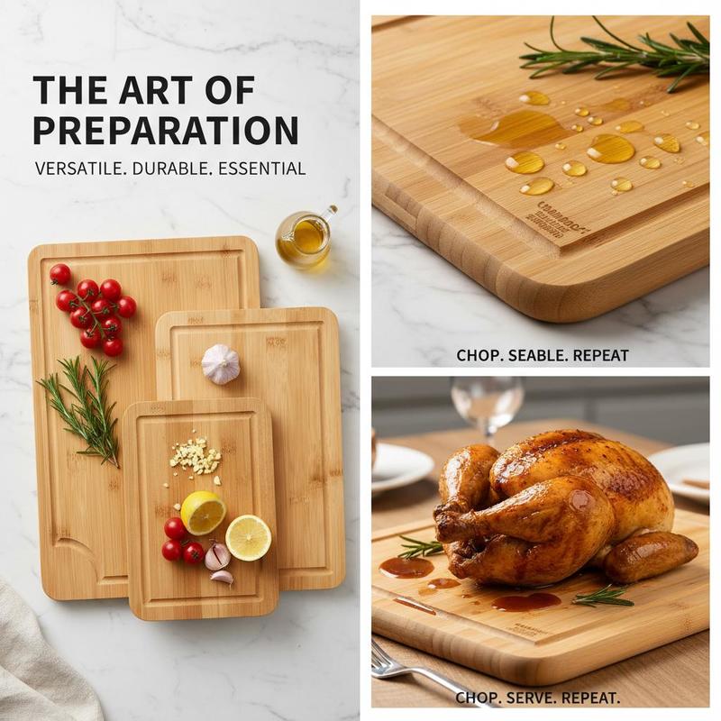 Bamboo Chopping Block Set 3 Pi - Meal Prep Juice reseña y precio