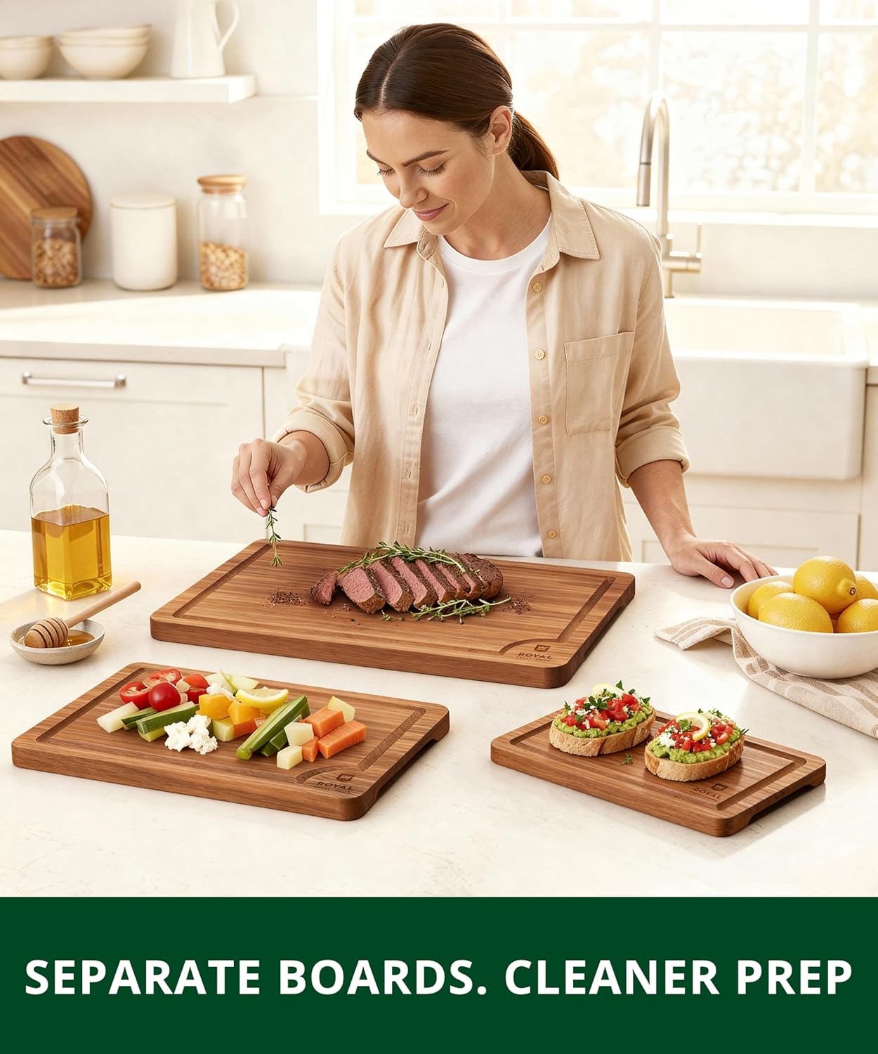 Wooden Cutting Boards for Kitc - Meal Prep Juice reseña y precio