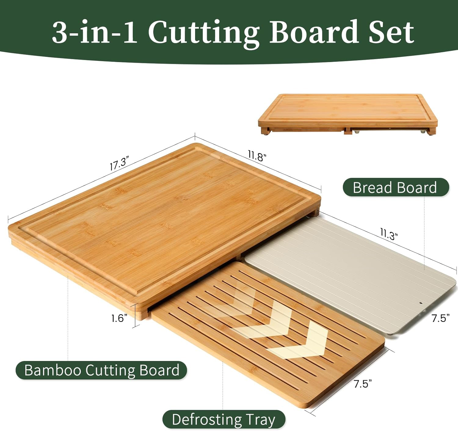 Bamboo Cutting Board Set Defro - Meal Prep Juice reseña y precio