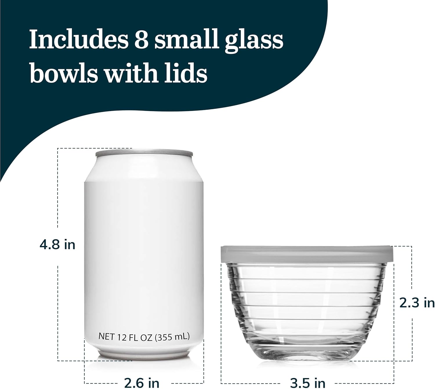 Small Glass Prep Bowls with Li - Meal Prep Bowl reseña y precio